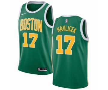 Men's Nike Boston Celtics #17 John Havlicek Green Swingman Jersey - Earned Edition