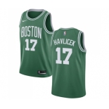 Men's Nike Boston Celtics #17 John Havlicek Swingman Green(White No.) Road NBA Jersey - Icon Edition