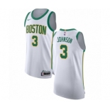 Men's Nike Boston Celtics #3 Dennis Johnson Authentic White NBA Jersey - City Edition