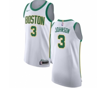 Men's Nike Boston Celtics #3 Dennis Johnson Authentic White NBA Jersey - City Edition