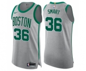 Men's Nike Boston Celtics #36 Marcus Smart Authentic Gray NBA Jersey - City Edition