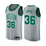 Men's Nike Boston Celtics #36 Shaquille O'Neal Swingman Gray NBA Jersey - City Edition