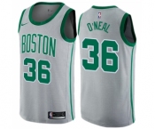 Men's Nike Boston Celtics #36 Shaquille O'Neal Swingman Gray NBA Jersey - City Edition