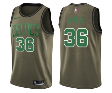 Men's Nike Boston Celtics #36 Shaquille O'Neal Swingman Green Salute to Service NBA Jersey