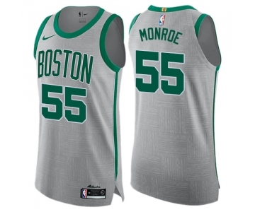 Men's Nike Boston Celtics #55 Greg Monroe Authentic Gray NBA Jersey - City Edition