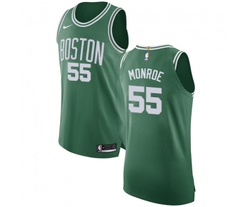 Men's Nike Boston Celtics #55 Greg Monroe Authentic Green(White No.) Road NBA Jersey - Icon Edition