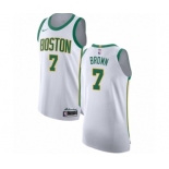 Men's Nike Boston Celtics #7 Jaylen Brown Authentic White NBA Jersey - City Edition