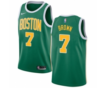 Men's Nike Boston Celtics #7 Jaylen Brown Green Swingman Jersey - Earned Edition