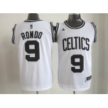 Nba Boston Celtics #9 Rondo White-Black Jerseys