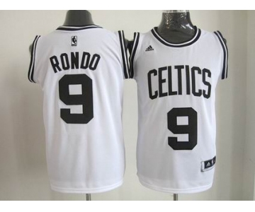 Nba Boston Celtics #9 Rondo White-Black Jerseys