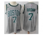 Nike Boston Celtics #7 Jaylen Brown Gray NBA Swingman City Edition Jersey