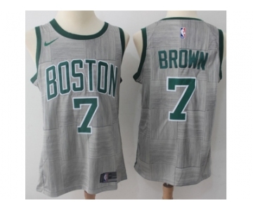 Nike Boston Celtics #7 Jaylen Brown Gray NBA Swingman City Edition Jersey