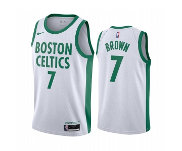 Nike Celtics #7 Jaylen Brown White NBA Swingman 2020-21 City Edition Jersey