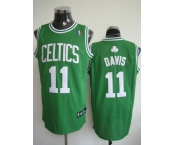 nba boston celtics #11 davis green(white number)