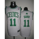 nba boston celtics #11 davis white(green number)