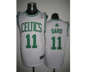 nba boston celtics #11 davis white(green number)