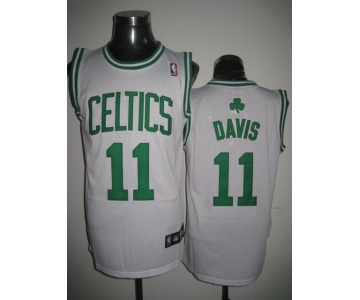 nba boston celtics #11 davis white(green number)