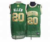 nba boston celtics #20 allen green(gold number)