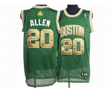 nba boston celtics #20 allen green(gold number)