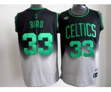 nba boston celtics #33 bird black-grey