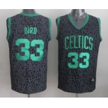 nba boston celtics #33 bird black leopard print[2014 new]