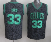 nba boston celtics #33 bird black leopard print[2014 new]