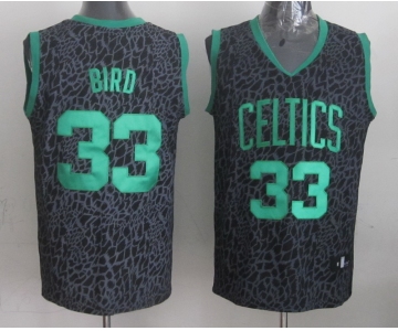 nba boston celtics #33 bird black leopard print[2014 new]