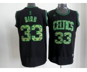 nba boston celtics #33 bird green black[camo fashion swingman]