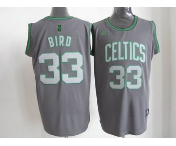 nba boston celtics #33 bird green grey