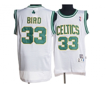 nba boston celtics #33 bird m&n white