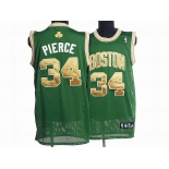 nba boston celtics #34 pierce green(gold number)