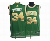 nba boston celtics #34 pierce green(gold number)