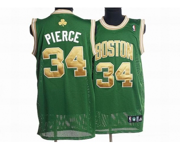 nba boston celtics #34 pierce green(gold number)