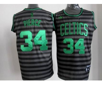 nba boston celtics #34 pierce grey[black strip]