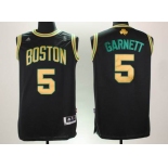 nba boston celtics #5 garnett black[yellow number swingman]