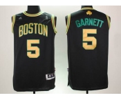 nba boston celtics #5 garnett black[yellow number swingman]