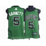 nba boston celtics #5 garnett green(black number)