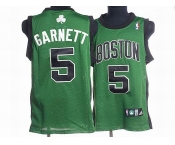 nba boston celtics #5 garnett green(black number)