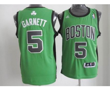 nba boston celtics #5 garnett green(black number)[revolution 30 swingman]