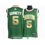 nba boston celtics #5 garnett green(gold number)