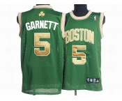 nba boston celtics #5 garnett green(gold number)