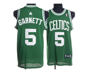 nba boston celtics #5 garnett green(white number)