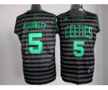 nba boston celtics #5 garnett grey[black strip]