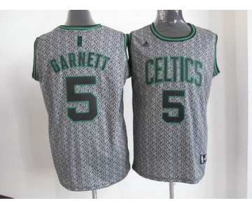 nba boston celtics #5 garnett grey[static fashion swingman]