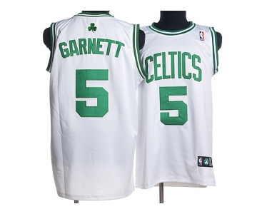 nba boston celtics #5 garnett whtie