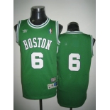 nba boston celtics #6 boston green(white number)