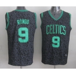 nba boston celtics #9 rondo black leopard print[2014 new]