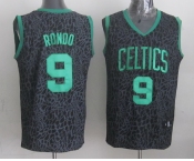 nba boston celtics #9 rondo black leopard print[2014 new]