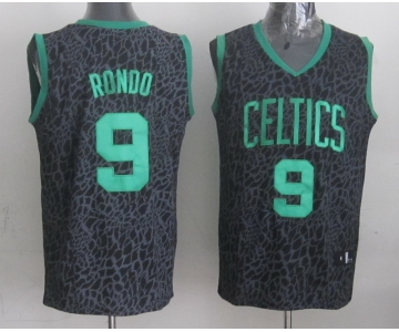 nba boston celtics #9 rondo black leopard print[2014 new]