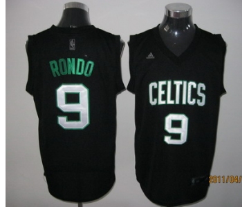 nba boston celtics #9 rondo black(green number)